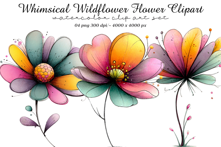 Whimsical Wildflower Clipart