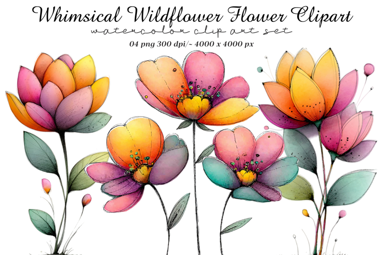 Whimsical Wildflower Clipart
