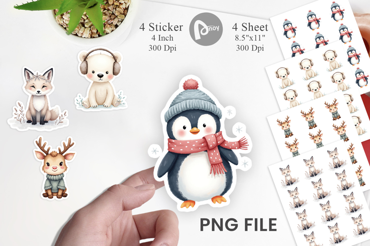 Sticker Winter Animals