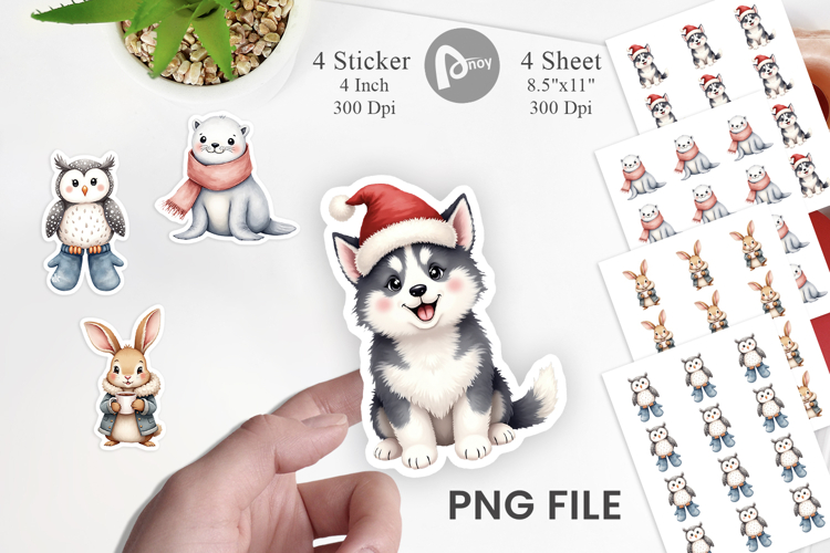 Sticker Winter Animals