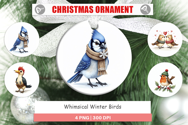 Whimsical Winter Birds Ornament