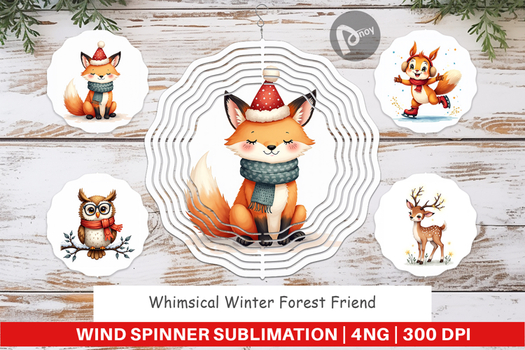Winter Forest Friends Wind Spinner