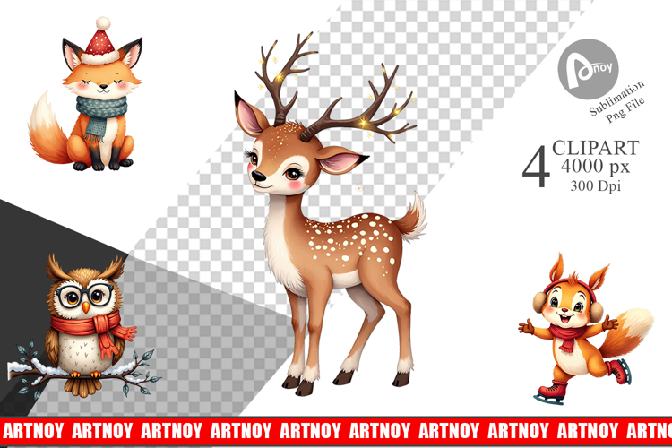 Winter Forest Friends Clipart