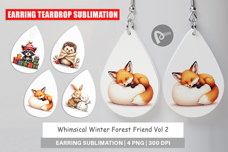 Winter Forest Friends Earring