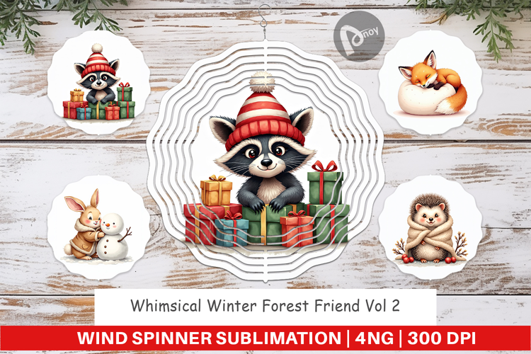 Winter Forest Friends Wind Spinner