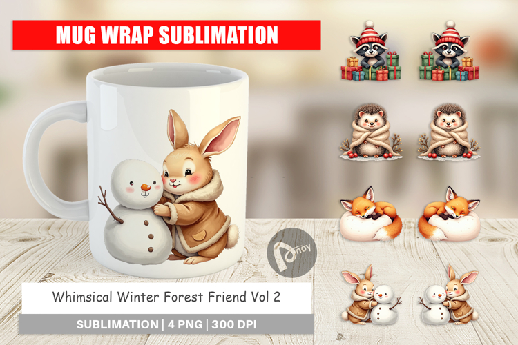 Winter Forest Friends Mug Wrap