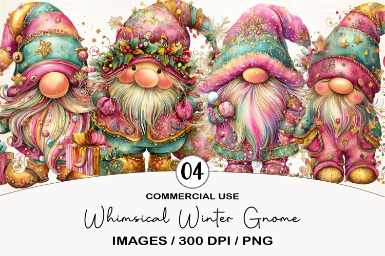 Whimsical Winter Gnome Clipart