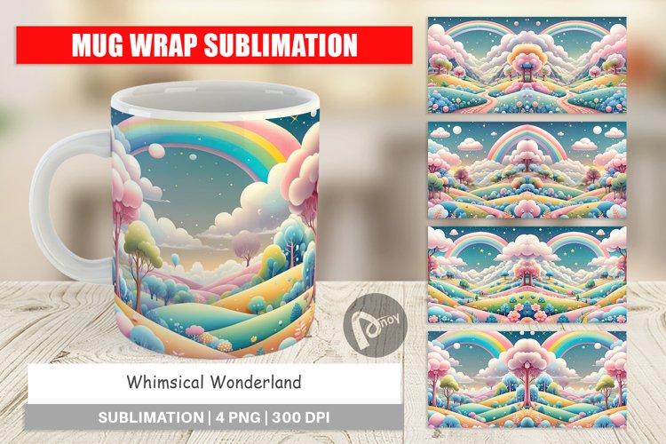 Mug Wrap Design Whimsical Wonderland