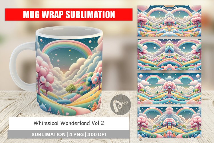Mug Wrap Design Whimsical Wonderland