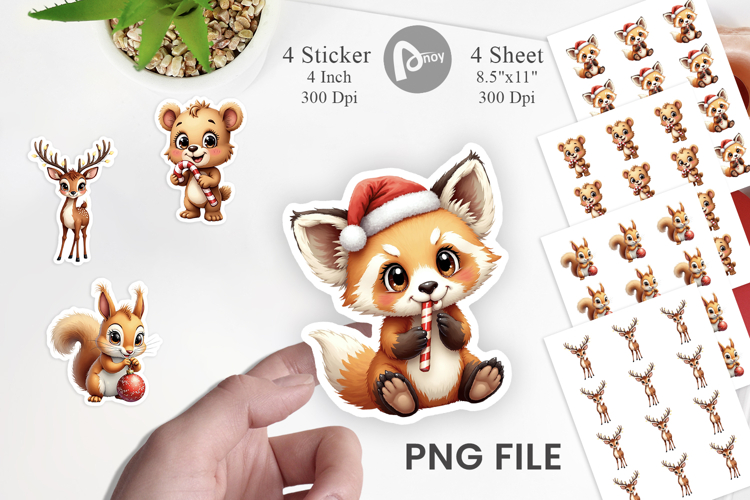 Whimsical Woodland Xmas Sticker