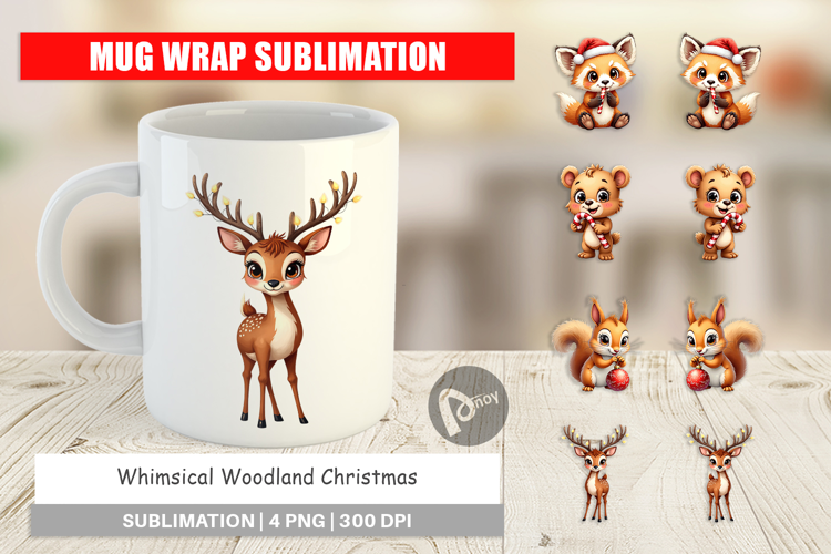 Whimsical Woodland Xmas Mug Wrap