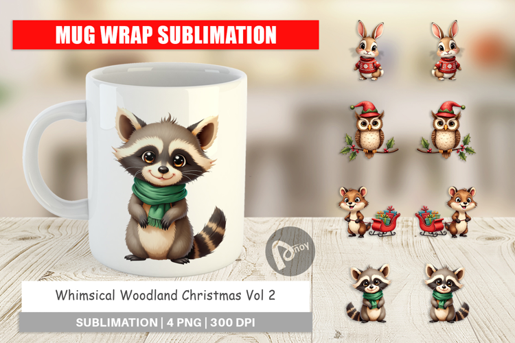 Whimsical Woodland Xmas Mug Wrap