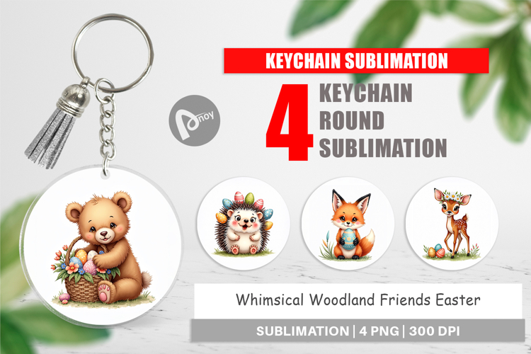 Woodland Friends Easter Keychain