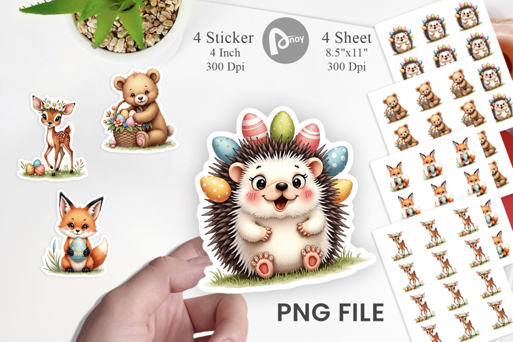 Woodland Friends Easter Sticker