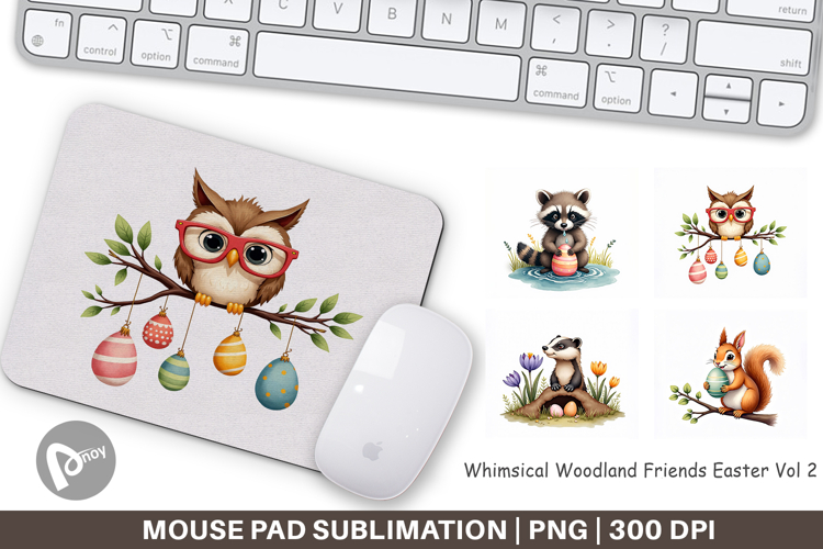 Woodland Friends Easter Mouse Pad