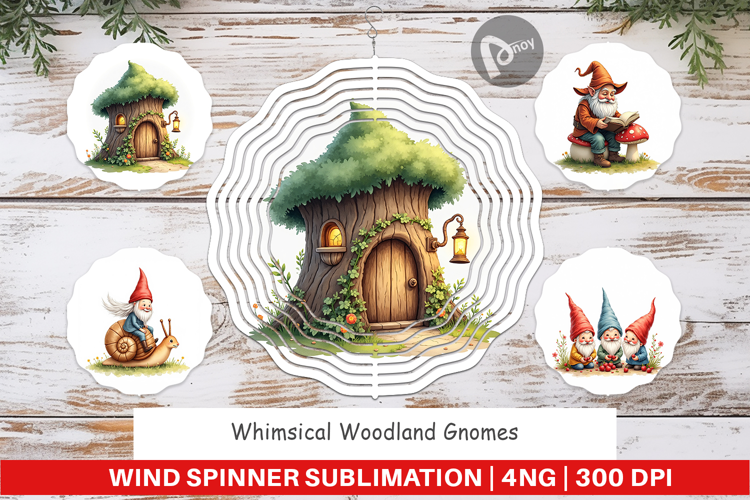 Woodland Gnomes Wind Spinner