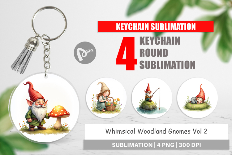 Woodland Gnomes Keychain