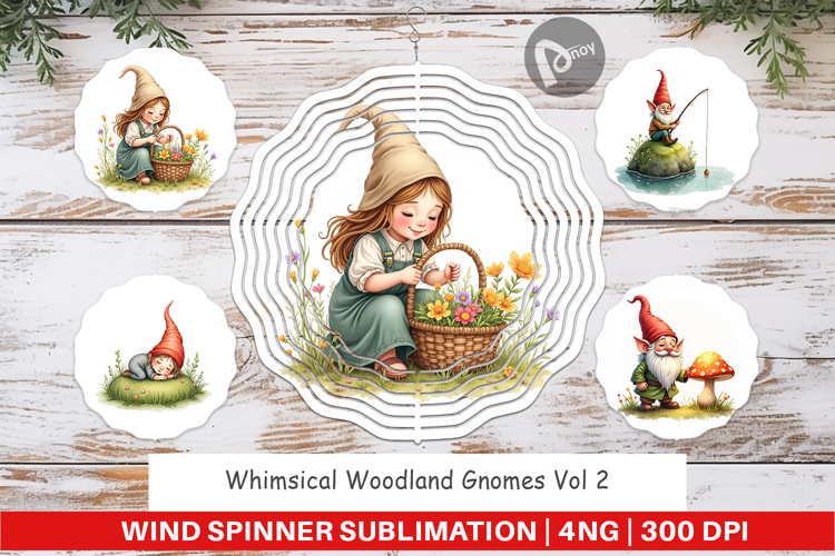 Woodland Gnomes Wind Spinner