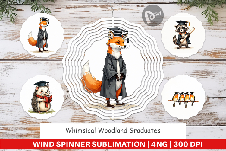 Whimsical Woodland Grad Wind Spinner
