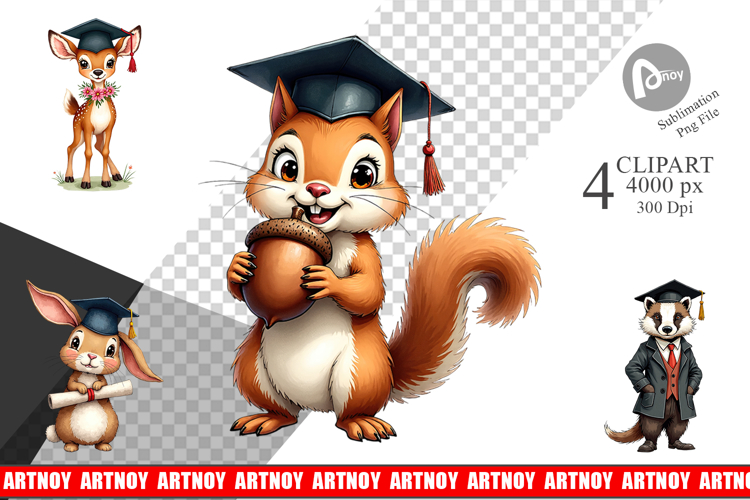 Whimsical Woodland Grad Clipart