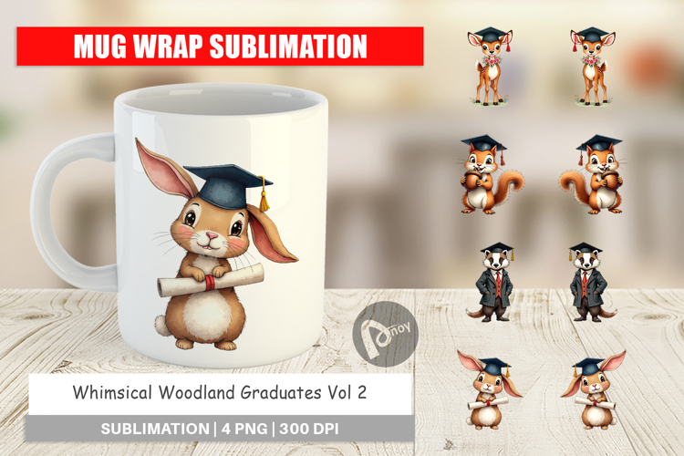 Whimsical Woodland Grad Mug Wrap