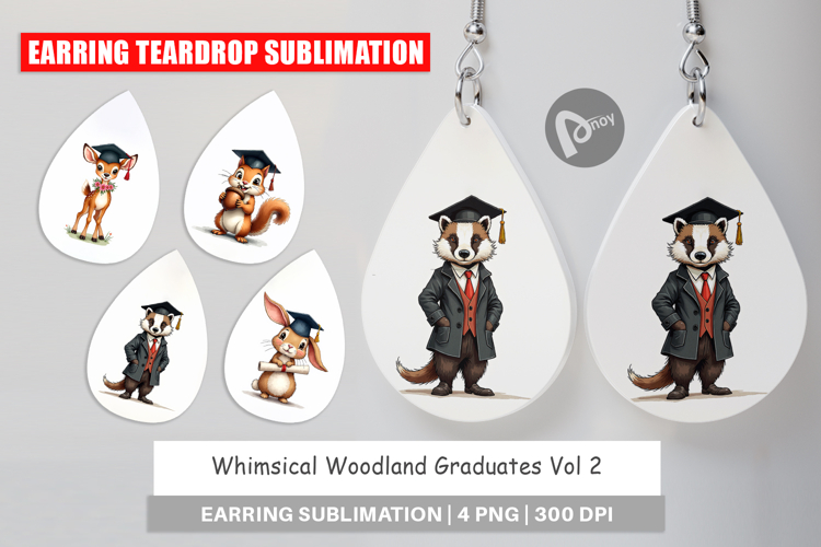 Whimsical Woodland Grad Earring