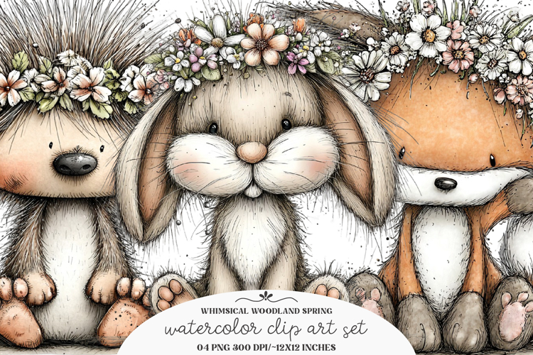 Whimsical woodland spring clipart - woodland spring Png