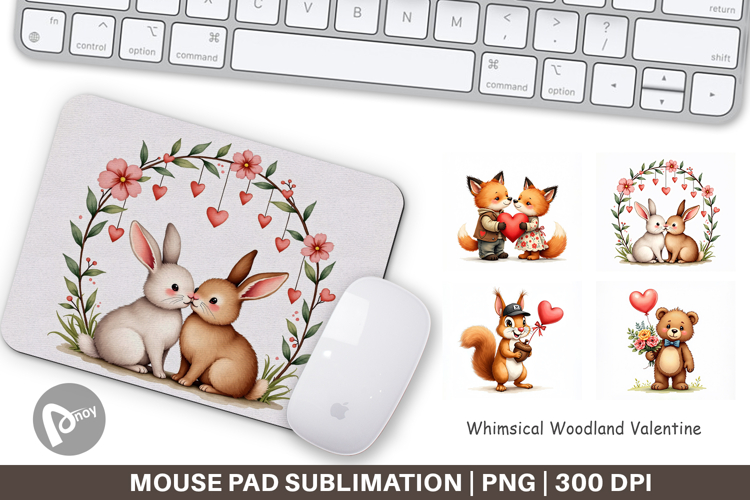Woodland Valentine Storybook Mouse Pad
