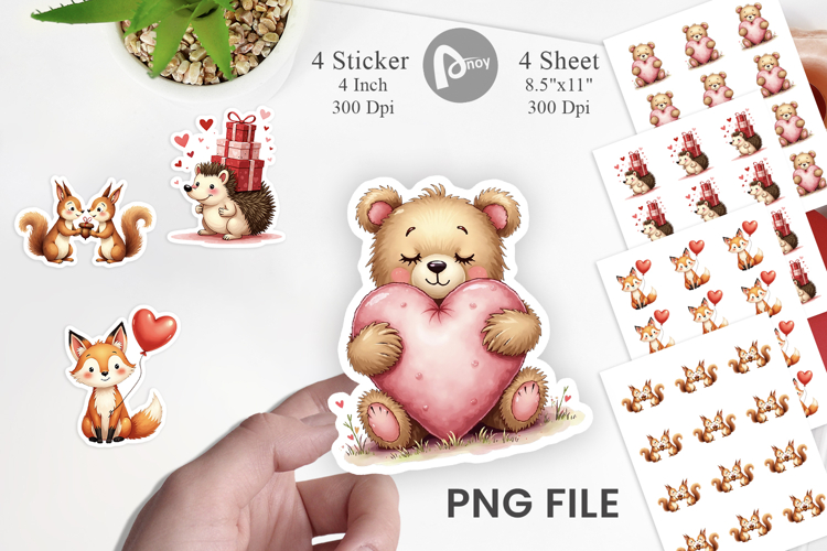 Woodland Valentine Sticker