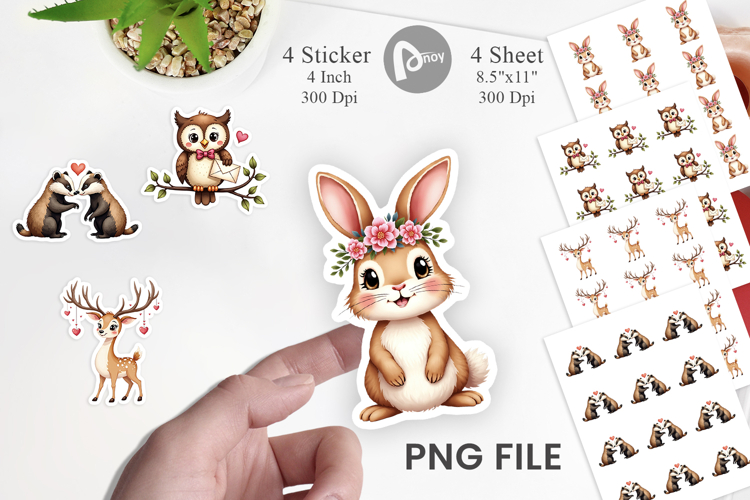 Woodland Valentine Sticker