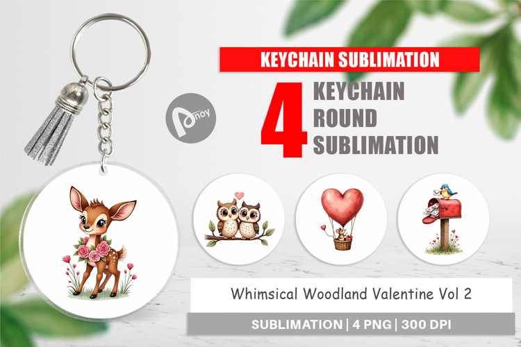 Woodland Valentine Storybook Keychain