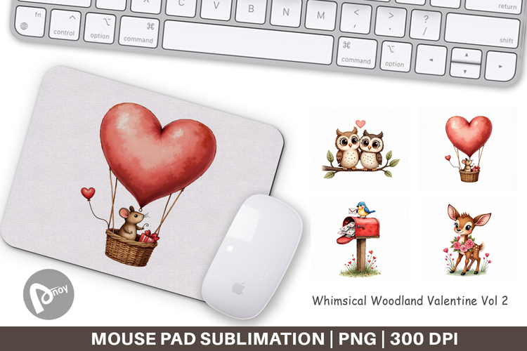 Woodland Valentine Storybook Mouse Pad