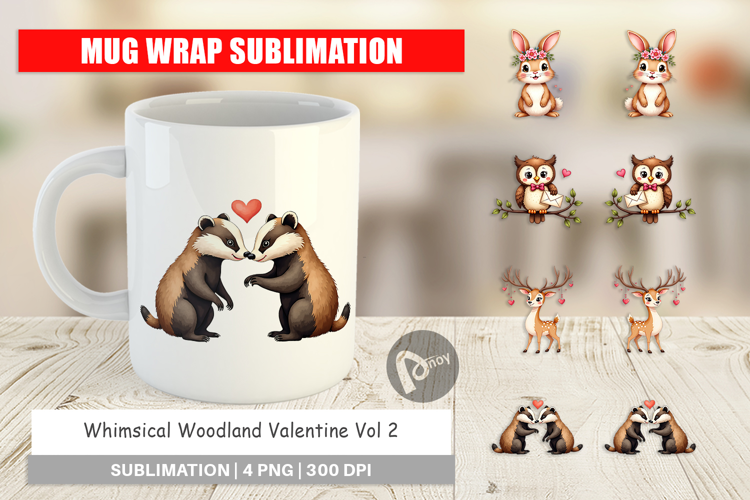 Woodland Valentine Mug Wrap