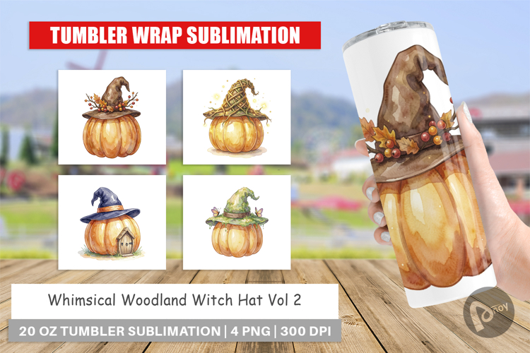 Whimsical Woodland Witch Hat Tumbler