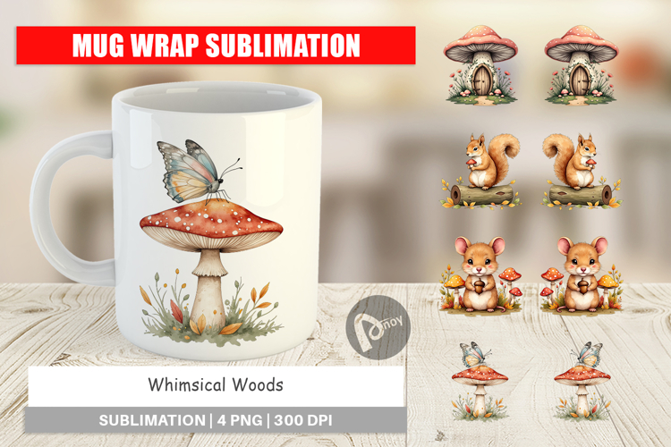 Mug Wrap Whimsical Woods
