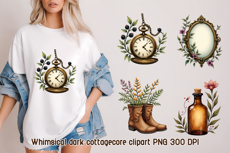 Whimsical vintage cottagecore clipart PNG