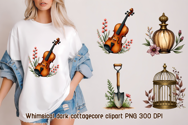 Whimsical cottagecore clipart PNG