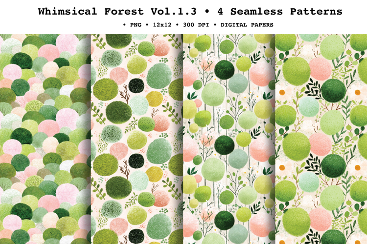 Whimsical Forest Seamless Pattern Vol.1.3 - 4 PNG
