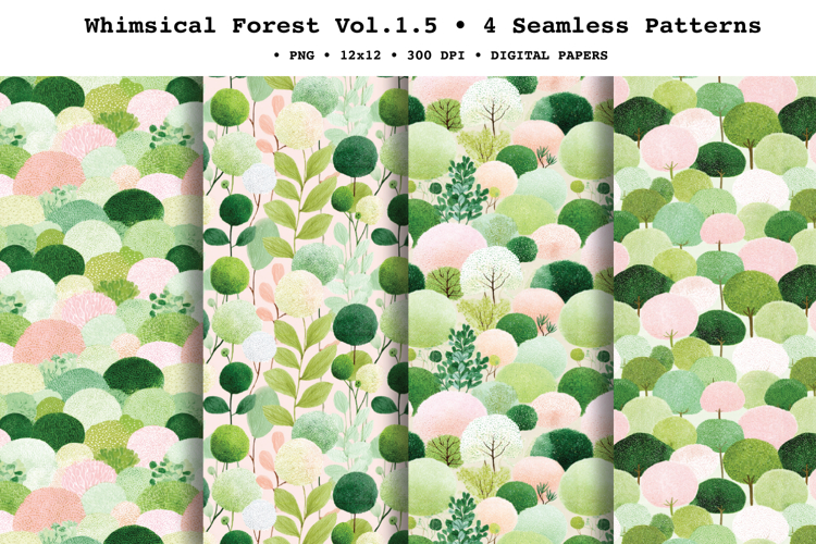 Whimsical Forest Seamless Pattern Vol.1.5 - 4 PNG