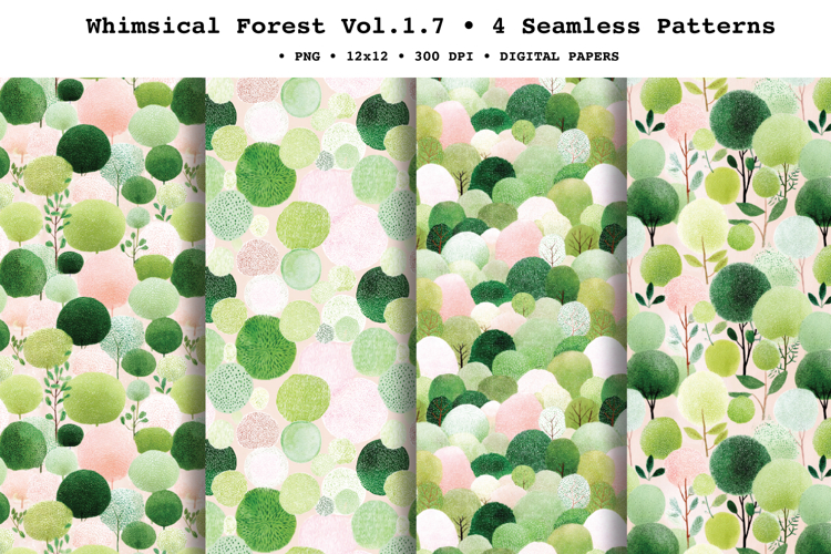 Whimsical Forest Seamless Pattern Vol.1.7 - 4 PNG