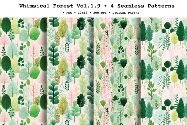 Whimsical Forest Seamless Pattern Vol.1.9 - 4 PNG