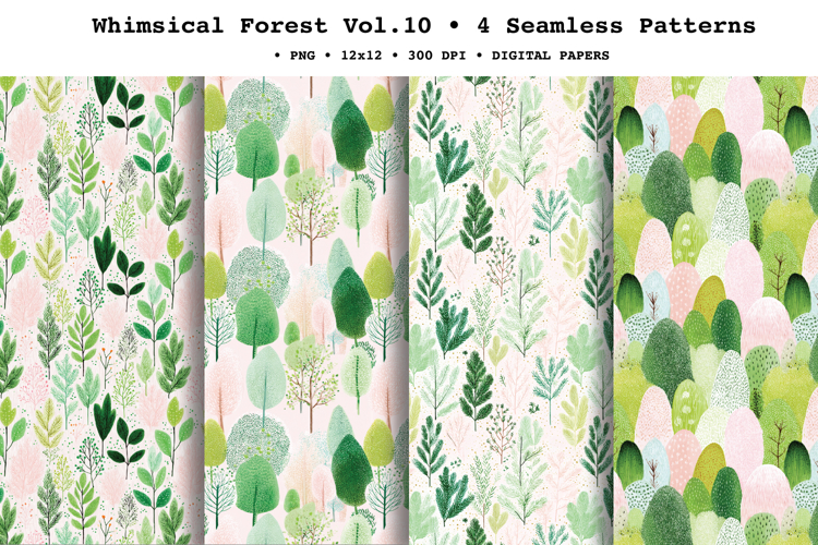 Whimsical Forest Seamless Pattern Vol.1.10 - 4 PNG