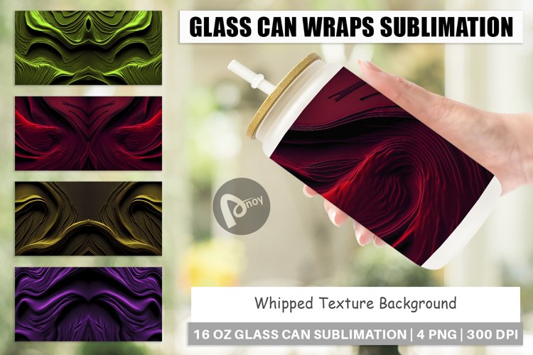Glass Can Wraps Whipped Texture