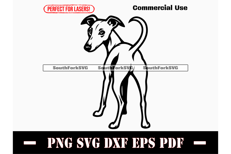 Whippet Dog Butt SVG PNG DXF EPS PDF