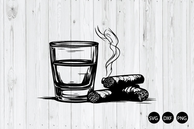 Whiskey and Cigar SVG, Whiskey SVG