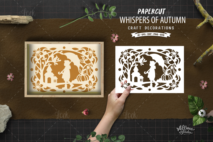 Whispers of Autumn Papercut Template