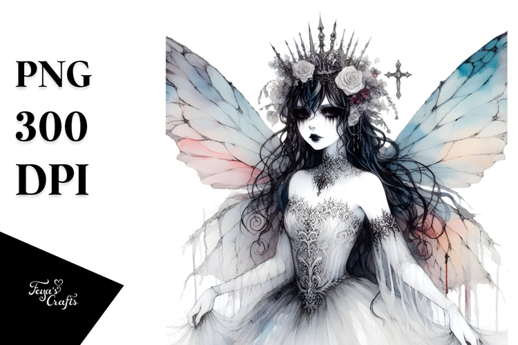 Washed Gothic Fairy PNG