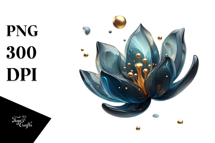 Abstract Golden Tulip PNG example image 1