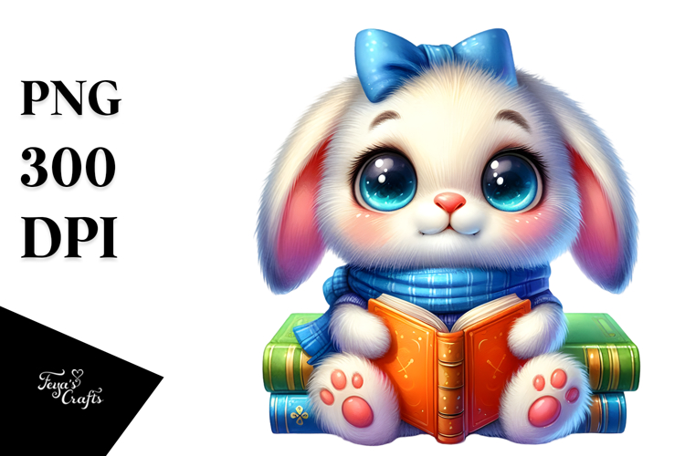 Vibrant Goofy Baby Bunny PNG