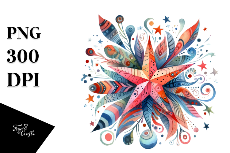 Simple Colorfull Whimsical Star PNG example image 1